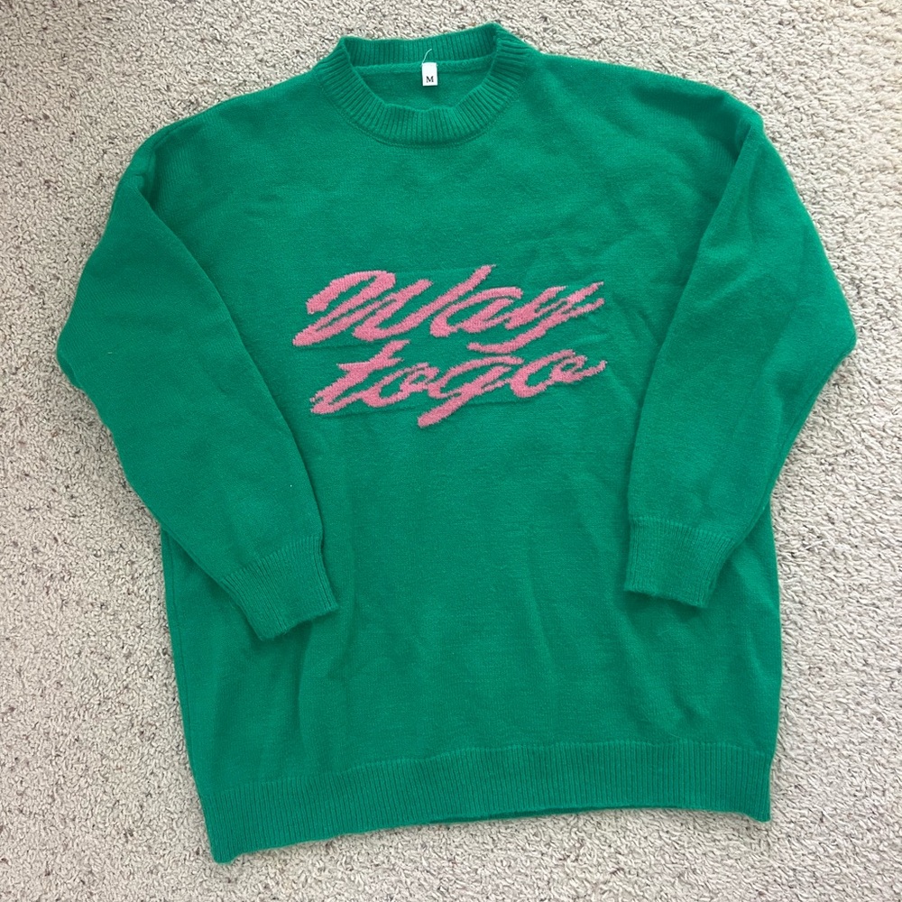 Way to go embroidered sweater